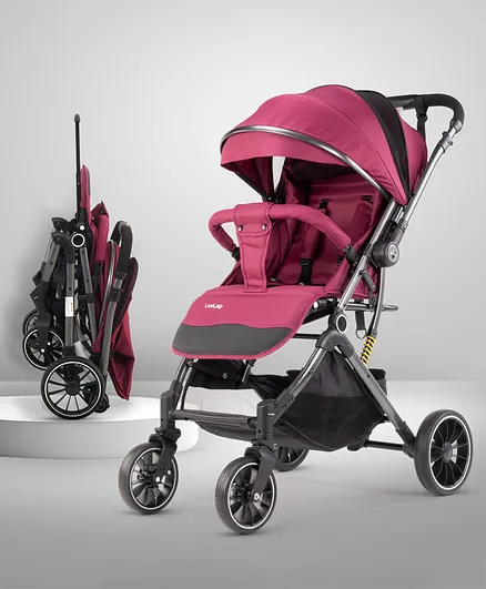 LuvLap Alpha Baby Stroller/Pram, One-Fold Travel-Friendly, 5-Point