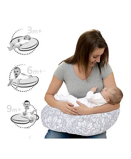 Lulamom Breast Feeding Nursing U Pillow - Grey