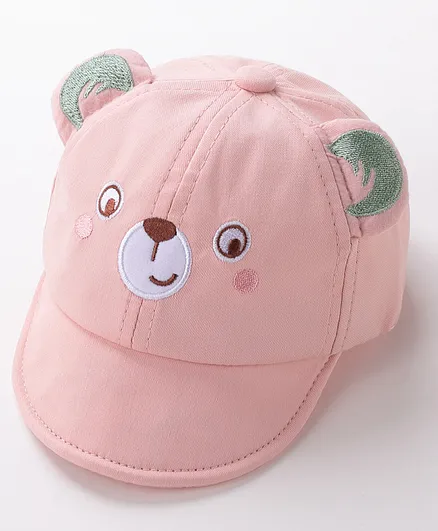 Babyhug Baseball Caps Bear Design Pink - Diameter 15 cm