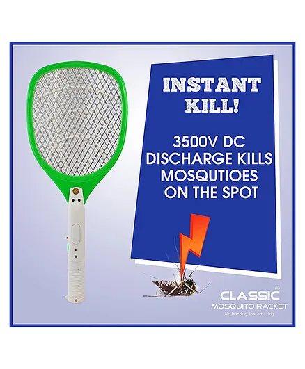 Classic Mosquito Racket Prima  Rechargeable Insect Killer Mosquito Bat - Green