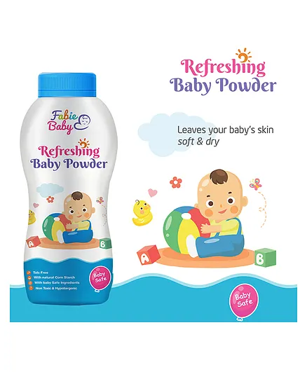 Fabie Baby Refreshing Baby Powder with Natural Ingredients Soothes & Moisturises Baby's Skin Paraben Free 200g