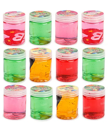 Fiddlerz Slime Party Favors Pretty Jar Slime for Kids Goodie Bag Stuffers Pack of 12 - Multicolour