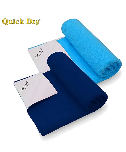 Quick Dry Baby Bed Protector Twin Pack Cobalt Feeroju Small