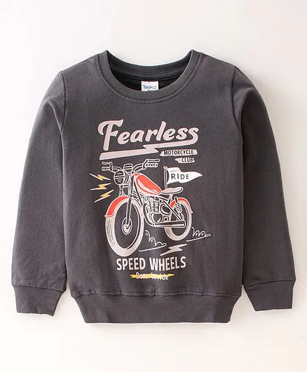 Taeko Cotton Jersey Full Sleeves T-Shirt Bicycle Printed - Black