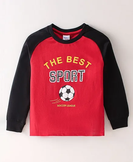 Taeko Cotton Jersey Full Sleeves T-Shirt Soccer League Printed - Red