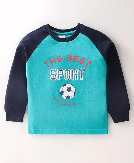 Taeko Cotton Jersey Full Sleeves T-Shirt Soccer League Printed - Sea Green