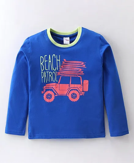 Taeko Cotton Jersey Full Sleeves T-Shirt Supreme Jeep Printed - Navy Blue
