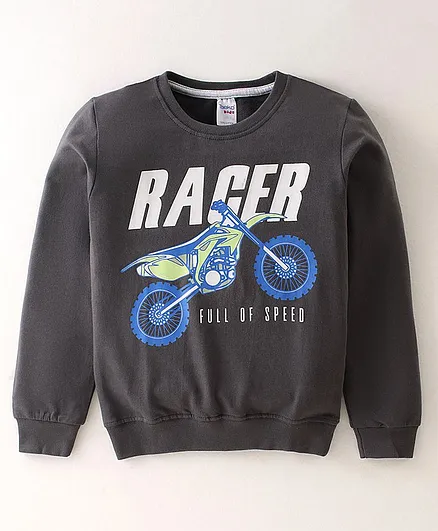 Taeko Cotton Jersey Full Sleeves T-Shirt Bike Printed - Black