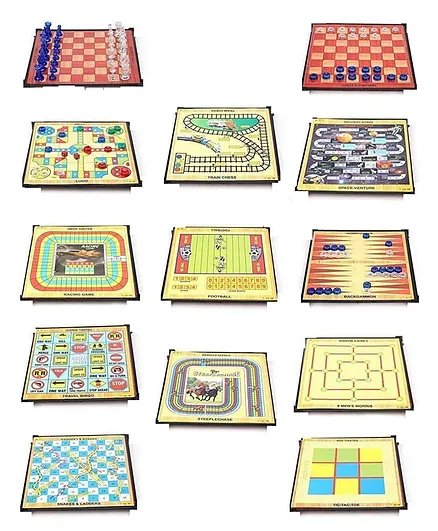 DHAWANI 13 in 1 Magnetic Board Game Ludo Chess, Snake and Ladder and Many More Games for Kids Multicolour