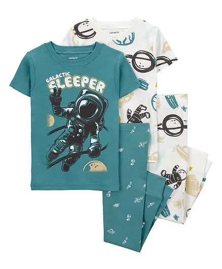 Buy Carter's 4-Piece Astronaut 100% Snug Fit Cotton Pajamas- Blue