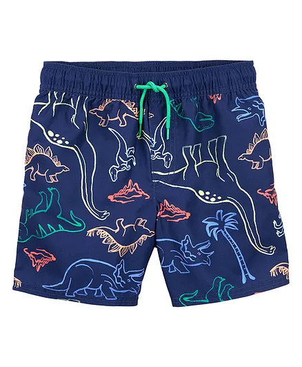 Buy Carter's Multicolor Dinosaur Print Swim Trunks Navy Blue for
