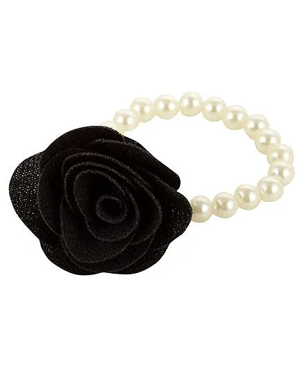 Funkrafts Pearl & flower Bracelet - Black