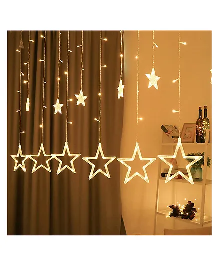 Bubble Trouble 12 Stars 138 Led Curtain String Lights Window Curtain Star Lights With 8 Flashing Modes Decoration For Christmas Party Home Patio Lawn Warm White 138 Led Star Copper