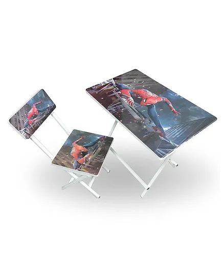 Wishing Clouds Spider Man Kids Study Table with Chair Sets - Multicolor