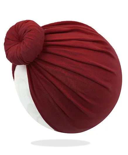 Bembika Beanie Bun Headband For Baby Girl Hair Accessories For Girls Baby Headband - Maroon