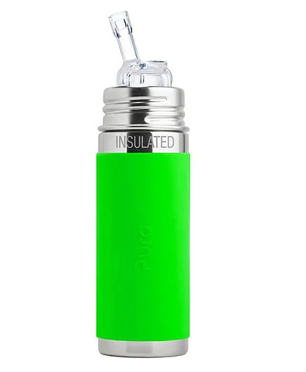 Pura Straw Vaccum Insulated Bottle Green - 260 ml