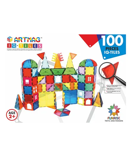 Funrise Magnetic Tiles Combo Set of 100 Pieces- Multicolor Online