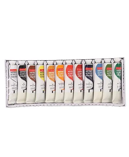 Kokuyo Camlin Color Box in 20 ml Tube 12 Shades - Multicolor