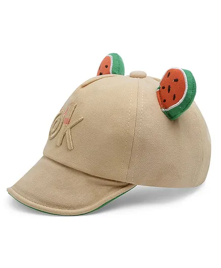 Babymoon Big Ears Watermelon  Designed Summer Cap - Beige
