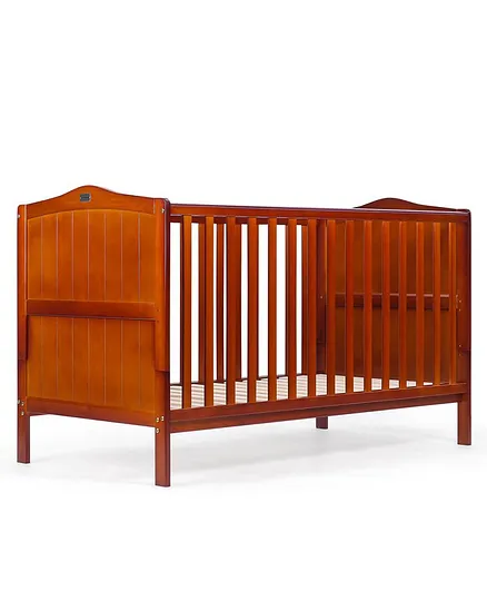 Babyhug Merlino 2 in 1 Wooden Cot Cum Junior Bed with Height Adjustable & Plug and Play Assembly - Walnut