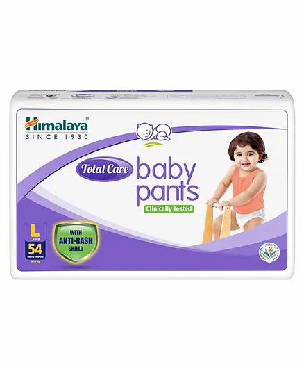 Himalaya Total Care Baby Pants Diapers With Anti-Rash Shield Large - 54 Pieces