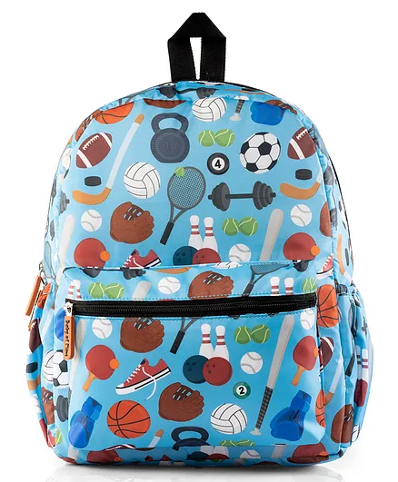 Baby of Mine Sports Theme Backpack Blue - 14 Inch