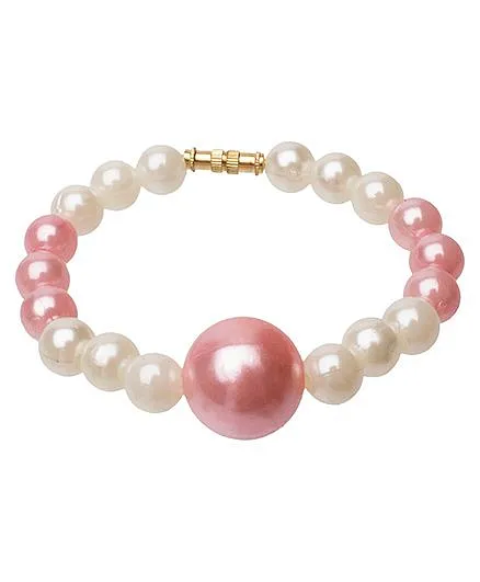 Daizy Bracelet With Pearls - Pink & White