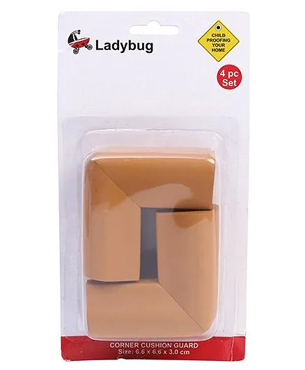 Ladybug U Shape Super Soft Corner Guard Brown - Pack Of 4