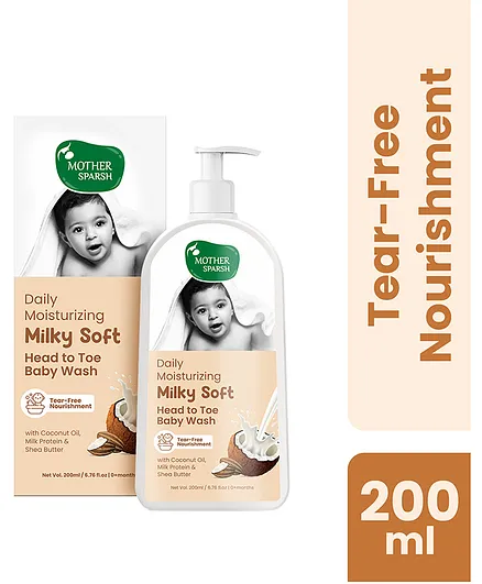 Mother Sparsh Baby Daily Moisturizing Milky Soft Head to Toe Baby Wash - 200 ml