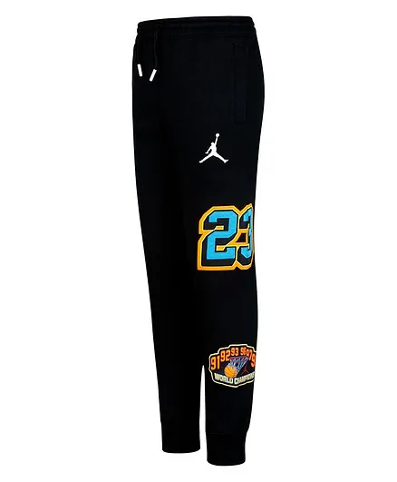 Jordan Placement Brand Name Printed & Jersey Patch Joggers - Black