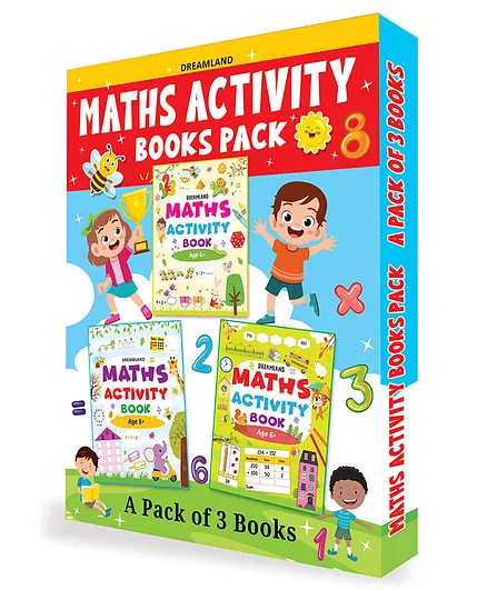 Maths Activity Books Pack- A Set of 3 Books - Activity Book for Children by Dreamland Publications