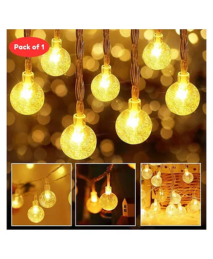 Bubble Trouble 14 Led Crystal Ball Decorative String Lights for Diwali  (4 Meters, Warm White)
