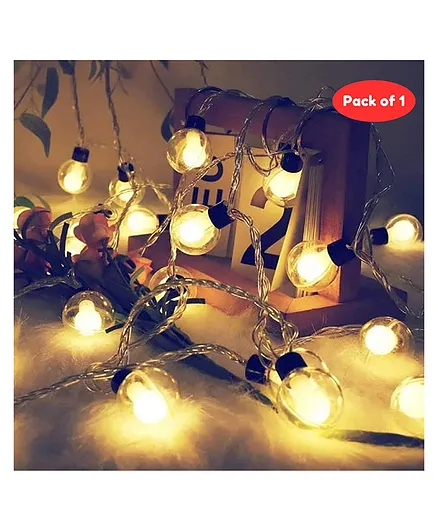 Bubble Trouble Double Galss LED String Lights - 12 Feet Fairy Lights with 14 LED Bulb  Waterproof Fairy Double Glass LED Serial Lights - LED Lights for Home Decoration, Diwali & Christmas (Warm White)