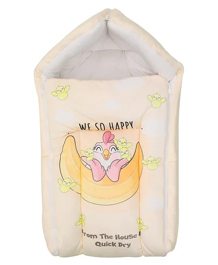 Quick Dry Wrapper cum Sleeping Bag Happy Baby Print - Multicolour
