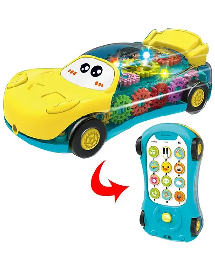 YAMAMA Transparent Musical Car Theme Mobile Phone Toy With Lights And Music For Kids  Multicolor