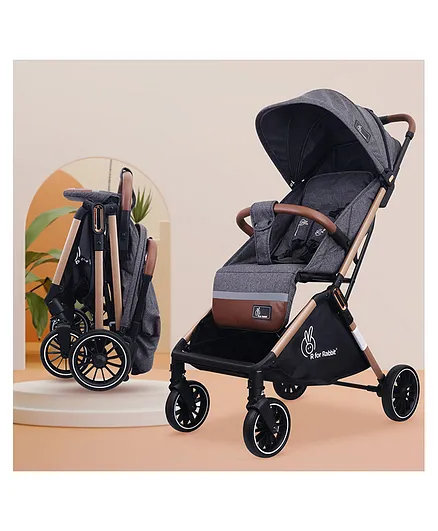 R for Rabbit Street Smart Auto Fold Stylish Newborn Baby Stroller| Aluminum  Frame Pram with One Click Fold |Travel Friendly Cabin Trolley Stroller for 