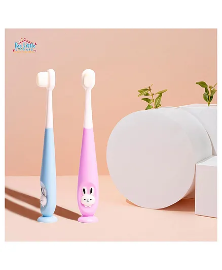 THE LITTLE LOOKERS Baby Toothbrush I Supersoft Bristles Section Cup Base  Tooth Brush for Kids/Babies/Toddlers Purple Blue (Pack of 2) Online in 