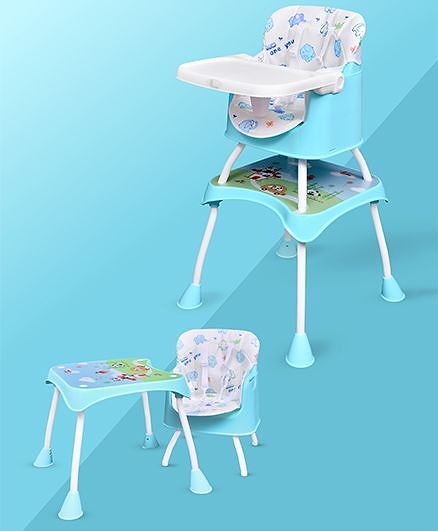R for Rabbit Cherry Berry Grand The Convertible 4 in 1 High Chair Elephant Print - Light Blue
