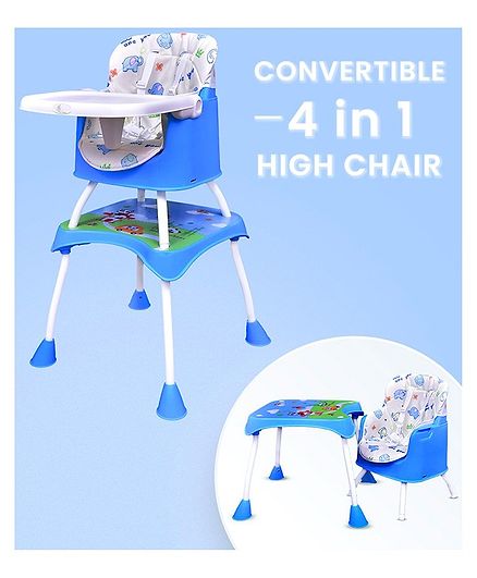 R for Rabbit Cherry Berry Grand The Convertible 4 in 1 High Chair Elephant Print - Blue