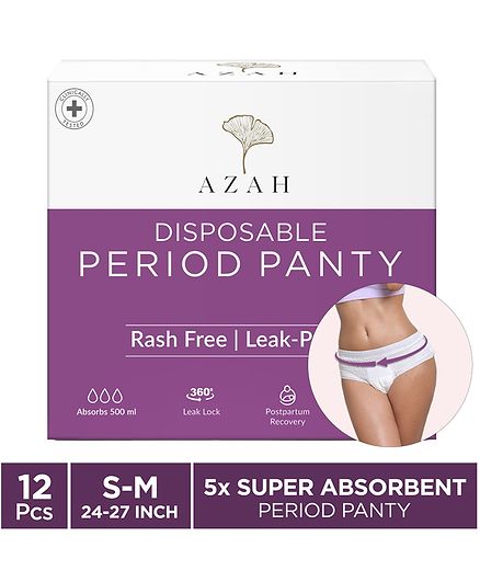 AZAH Disposable Period Panties Sanitary Pad (Pack of 12) Online in India, Buy at Best Price from FirstCry.com - 15993033