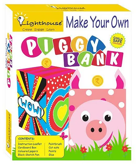 Lighthouse Make Your Own Piggy Bank DIY Kit - Multi Color