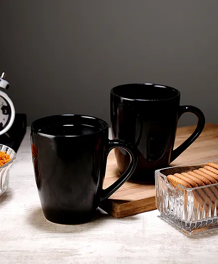 CDI Black Glossy 300 ML Coffee Mugs - Set of 2