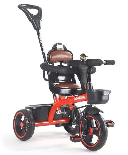 Plug Play Tricycle With Parental Push Handle Cushion Seat