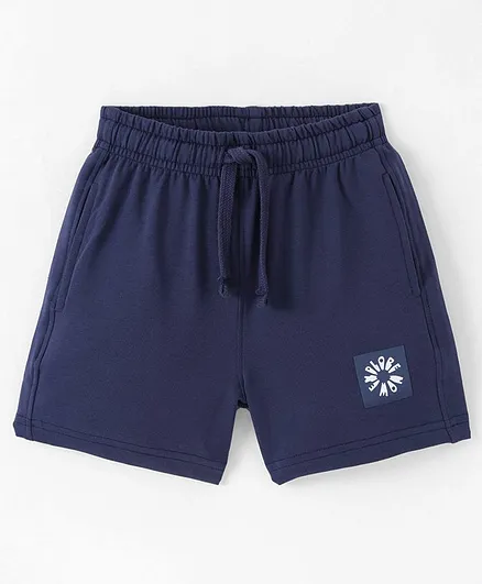 Buy Doreme Single Jersey Knit Shorts With Logo Print Blue Berry