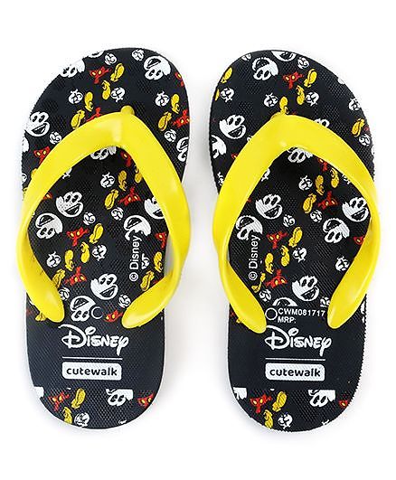 Buy Cute Walk By Babyhug Flip Flops Mickey Print Black For Both 2
