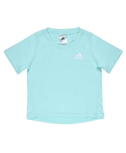 Adidas Kids  Half Sleeves  T-Shirt Logo Print  -  Turquoise