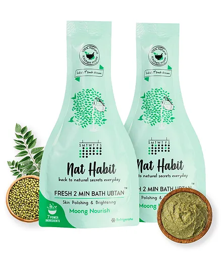 Nat Habit Fresh Moong Nourish Bath Ubtan, Minute Body Scrub For