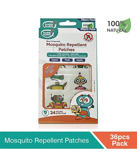 Buddsbuddy 100% Natural DEET Free Mosquito Repellent Patches- 36 Pieces