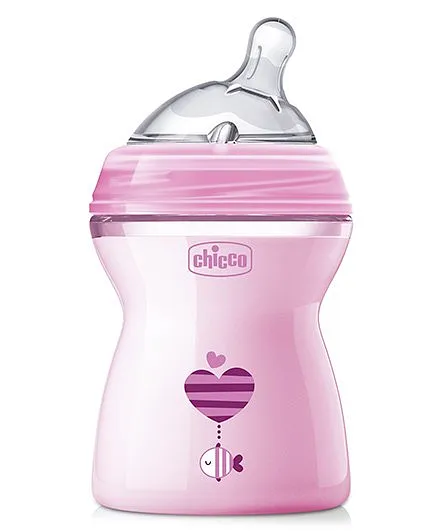 Chicco Natural Feeling Medium Flow Feeding Bottle Pink - 250 ml