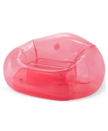 Sit In Barbie Blow Up Chair Intex 66501 Transparent Pink Beanless